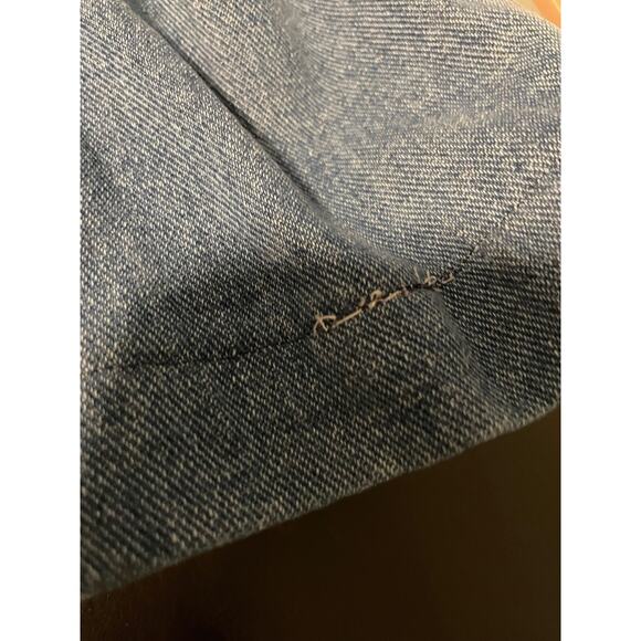 Dickies Denim Bib Overalls Mens Large Blue Carpenter Workwear Tool Pockets READ - Picture 7 of 9